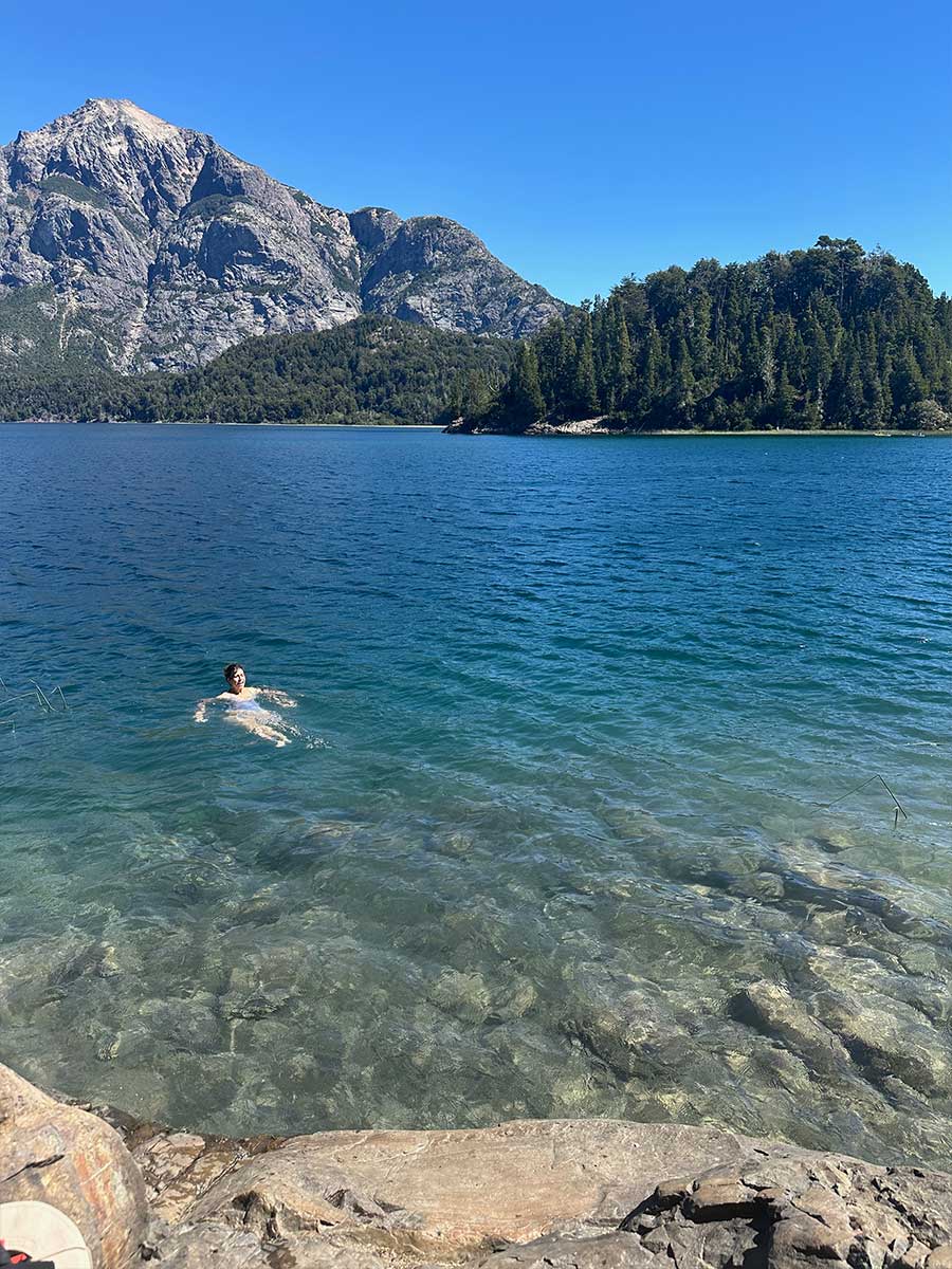 Floating in Moreno Lake