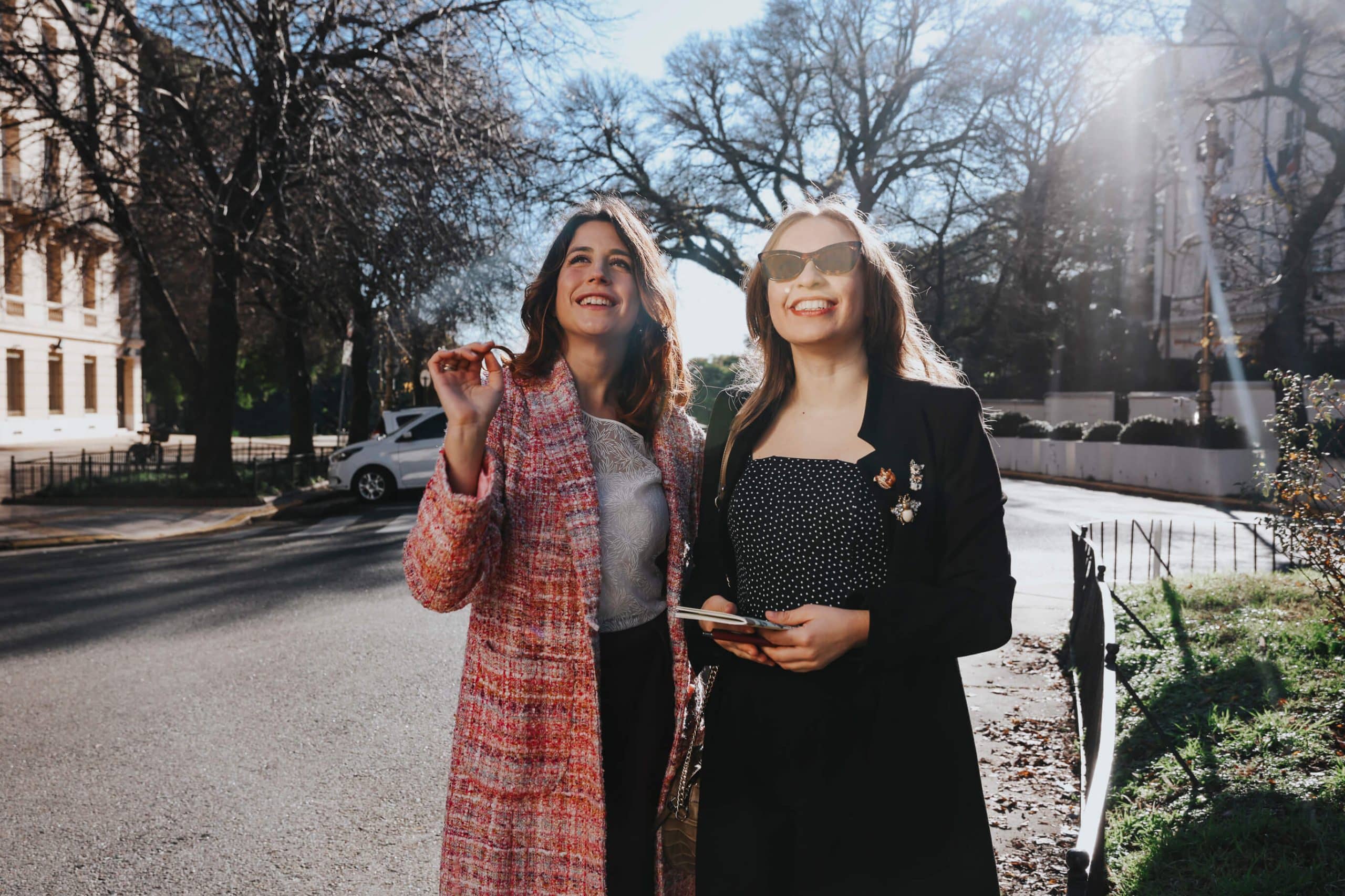 Two women admiring arquitechture